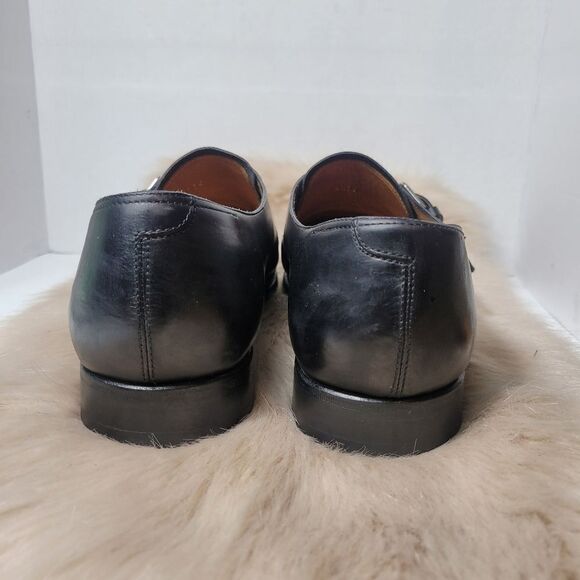 Ralph Lauren Mens Calf Monk Strap Black Leather Oxford Shoes Size 11 - Picture 4 of 12